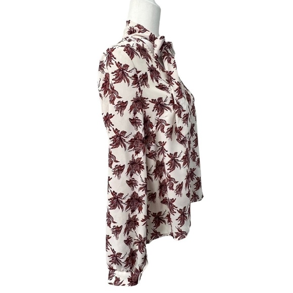 Astr The Label Long Sleeve Bow Neck Sheer Floral Top - Size XS - Picture 7 of 14